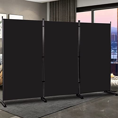 Black 71''x72''H Fabric Room Divider V131318