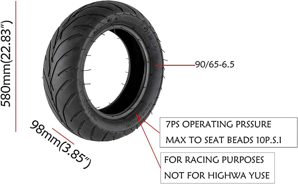 110/50-6.5 90/65-6.5 Front Rear Tire Tube Pack of 2 X1176