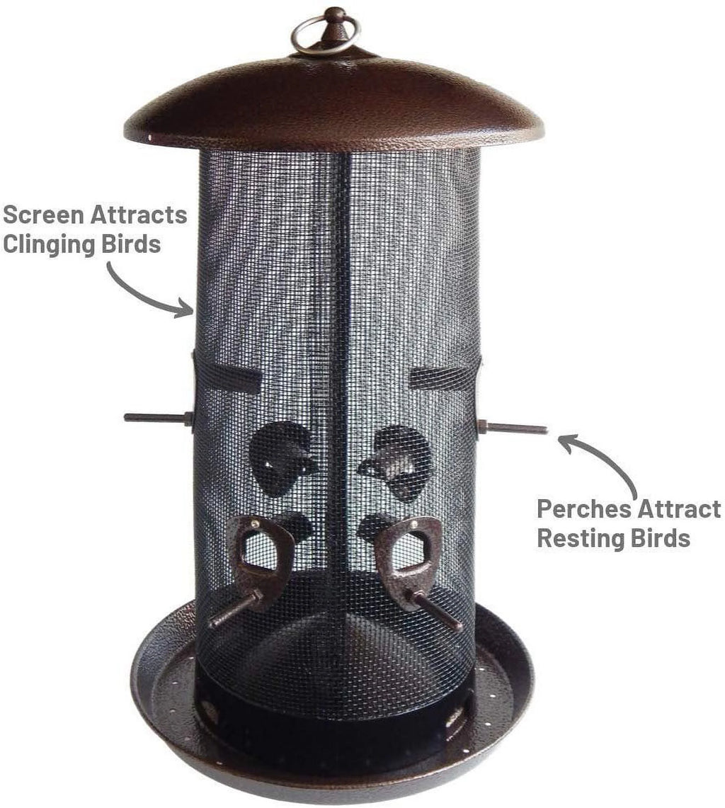 Black Finish Bird Feeder with 2 Seed Compartments Z379610