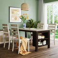 5-Piece Wood Dining Table Set with Padded Chairs F688