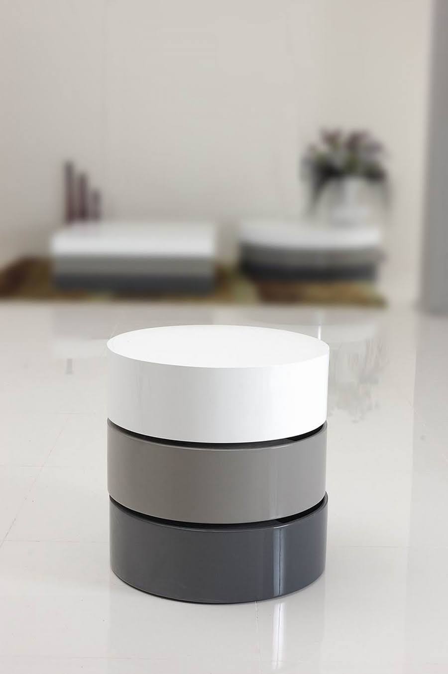 Grey Round End Table E6993