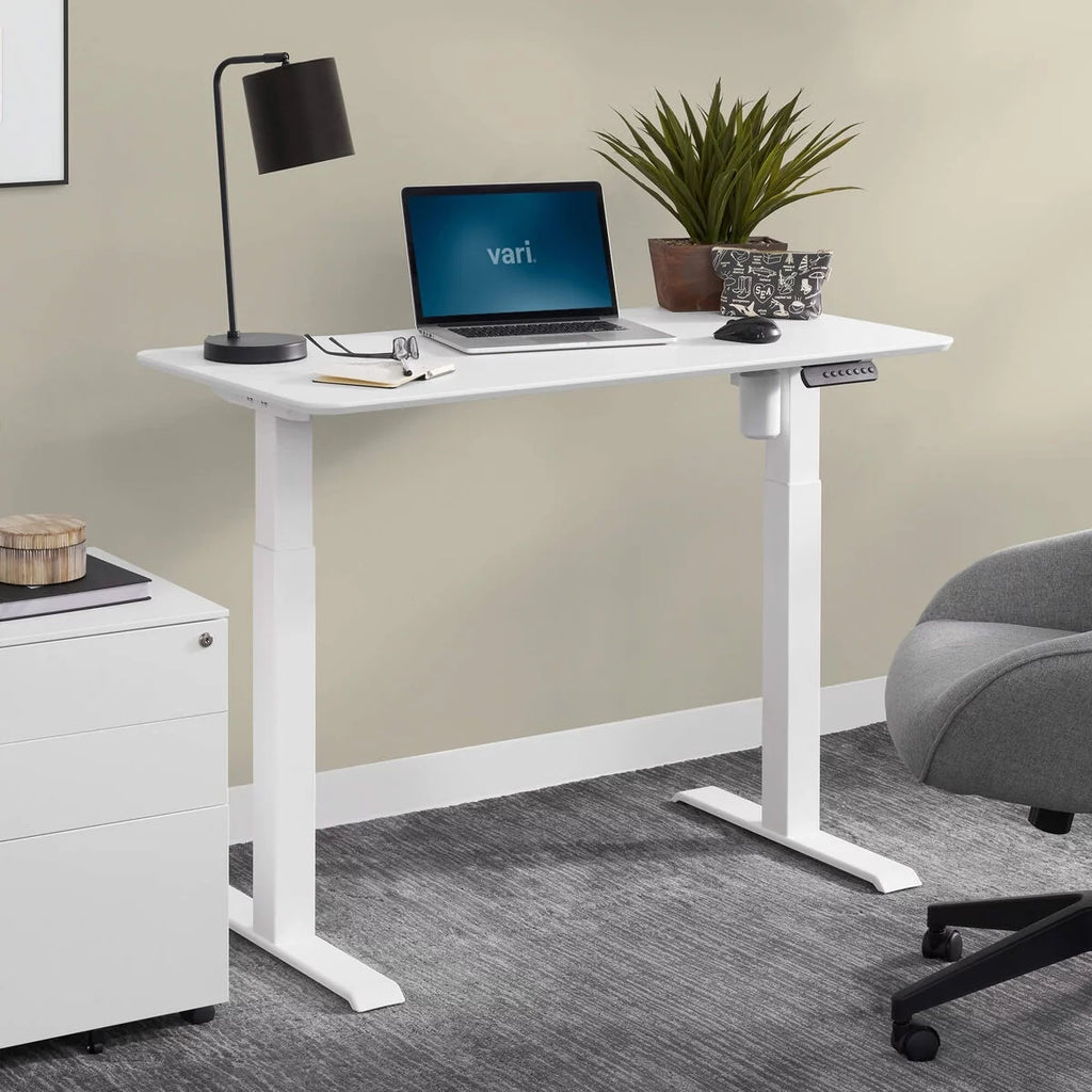 White 48x24 Height Adjustable Electric Standing Desk M865