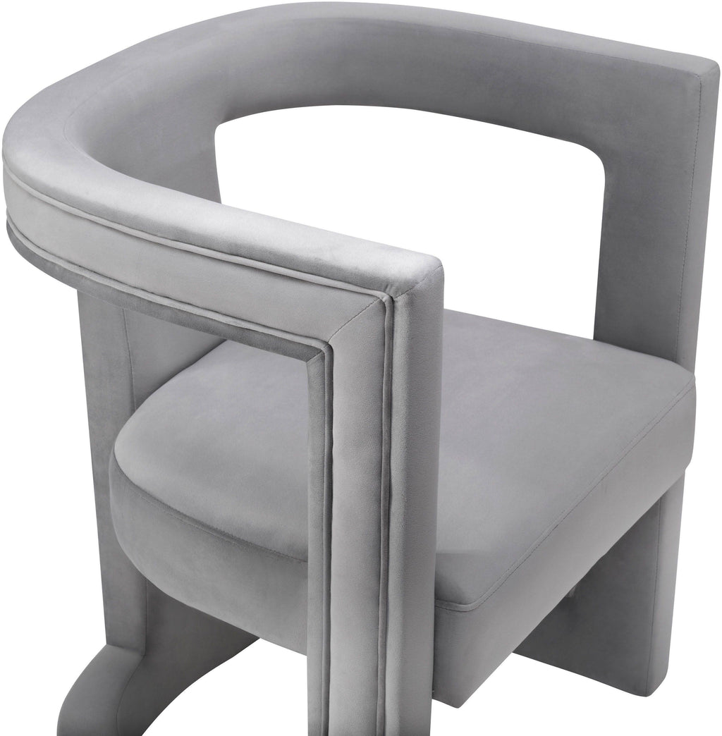 Grey Velvet Chair D6969