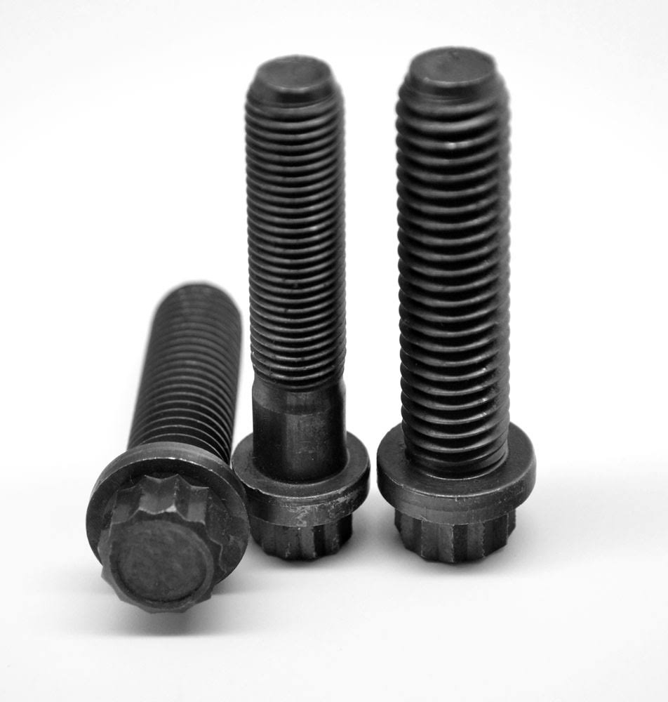 1 1/8-12 x 3 Fine Thread 12-Point Flange Screw Alloy Steel Thermal Black Oxide B379409