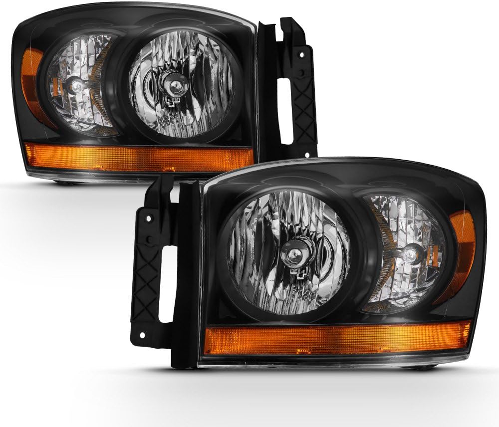 Black Bezel Headlights for Dodge Ram 1500 2500 3500 V491