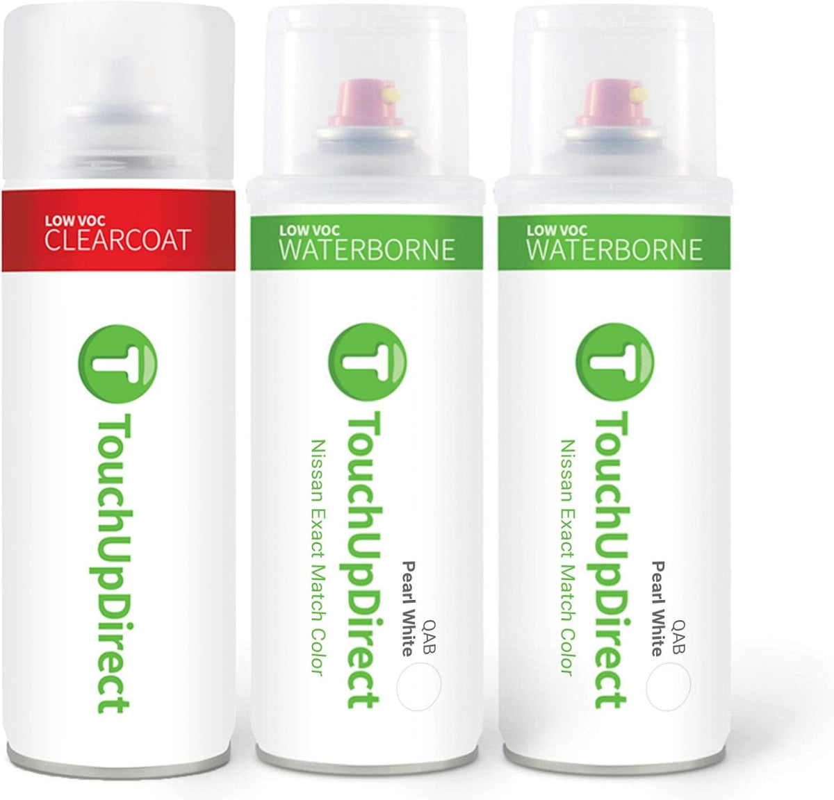QAB Pearl White Automotive Touch Up Paint Aerosol Applicator Kit U195422