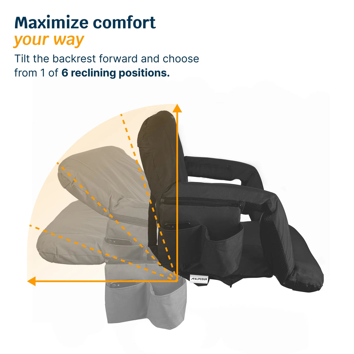 Waterproof Foldable Reclining Stadium Seat Y809