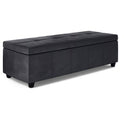 Distressed Black Faux Leather Storage Ottoman C353
