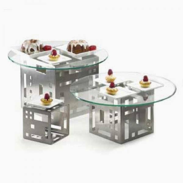 Stainless Steel Squared Cube Riser Z743