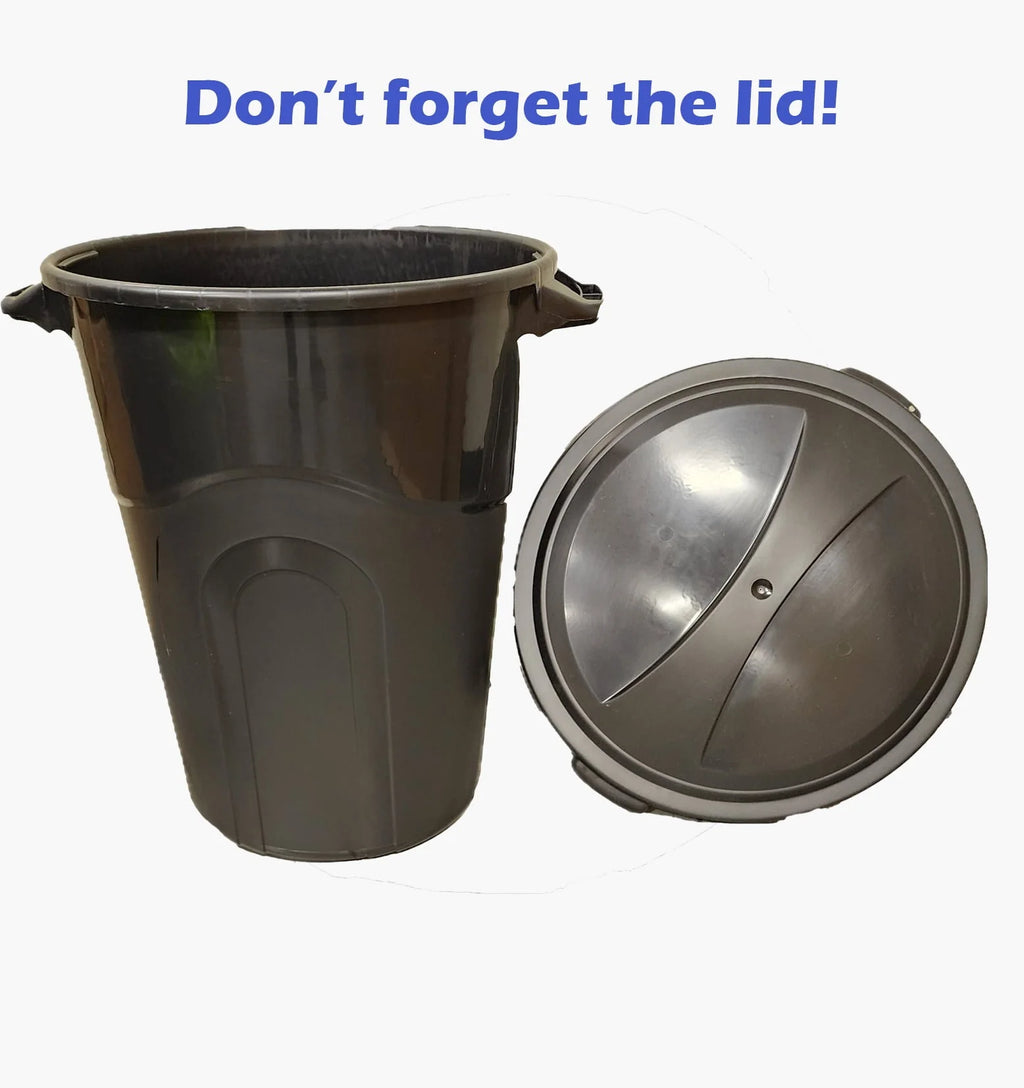 32 Gallon Heavy Duty Plastic Garbage Can with Lid E7589