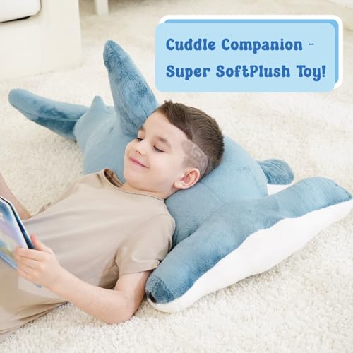 37 inch Blue Shark Stuffed Animal Plush Toy F96189