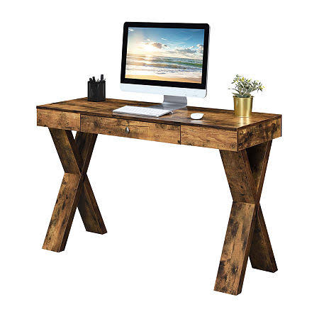 1 Drawer Desk Brown T89853