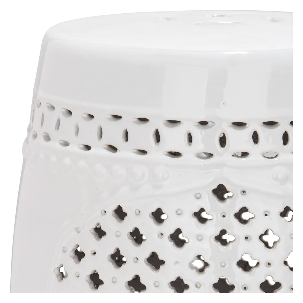 White Garden Stool B666