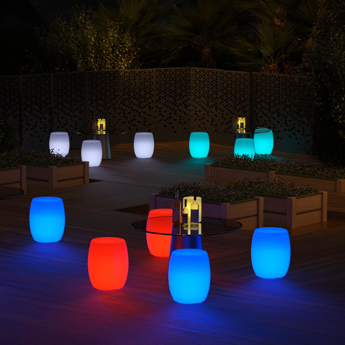 Barrel Shaped LED Bar Stool with Remote Control B2102