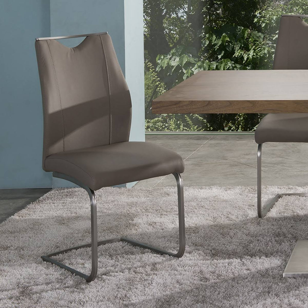 White and Stainless Steel Side Chair, Set of 2 O1783
