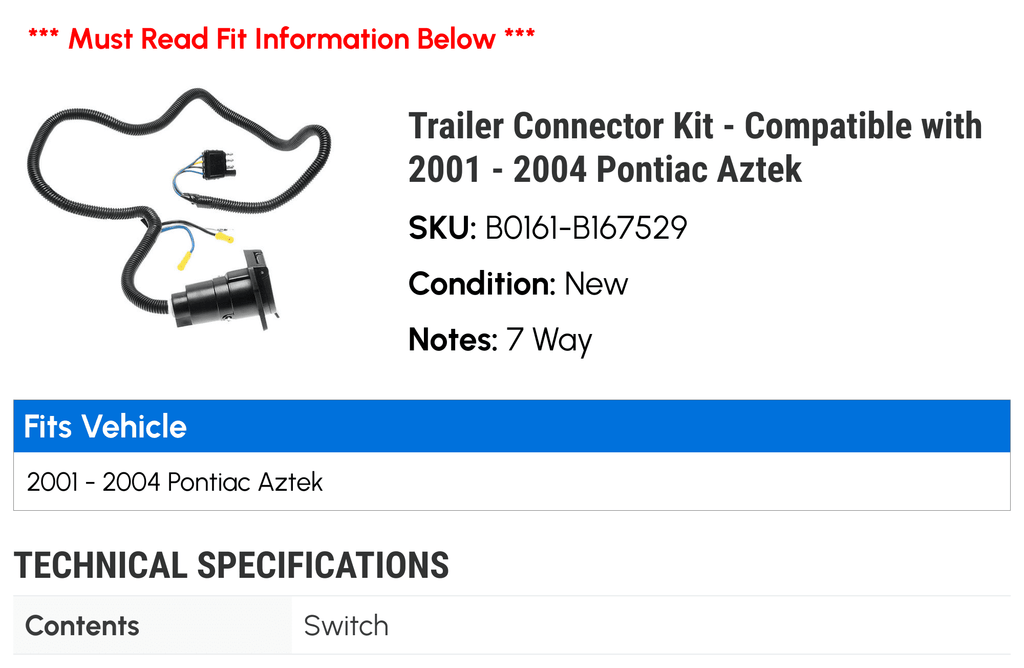 Trailer Connector Kit U2936
