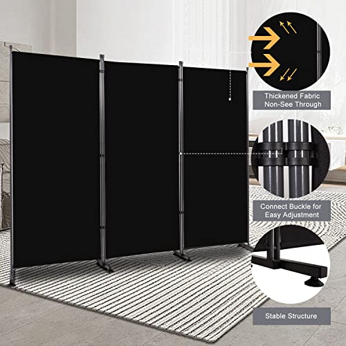 Black 71''x72''H Fabric Room Divider V131318