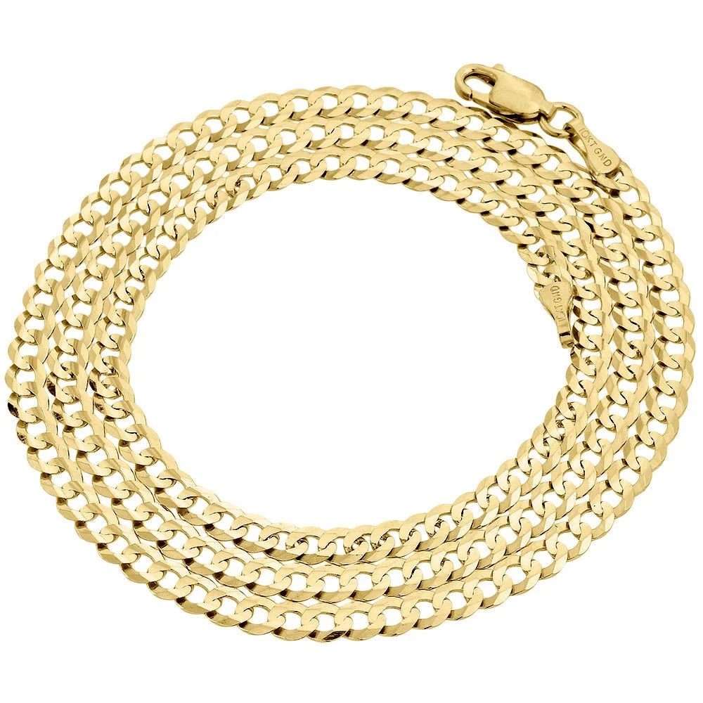 10K Yellow Gold Cuban Link Chain Necklace, 22 Inches X384