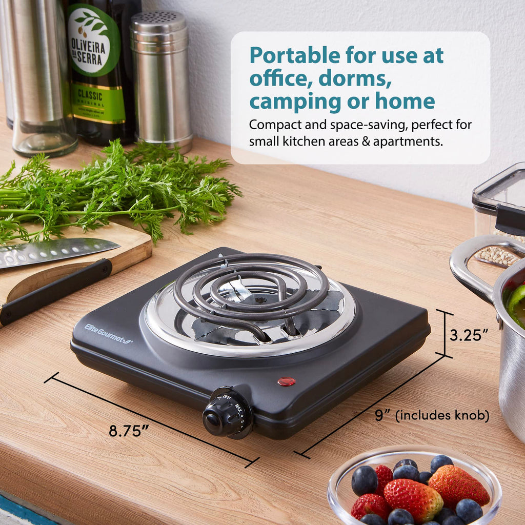 Black Countertop Single Burner Electric Hot Plate D749