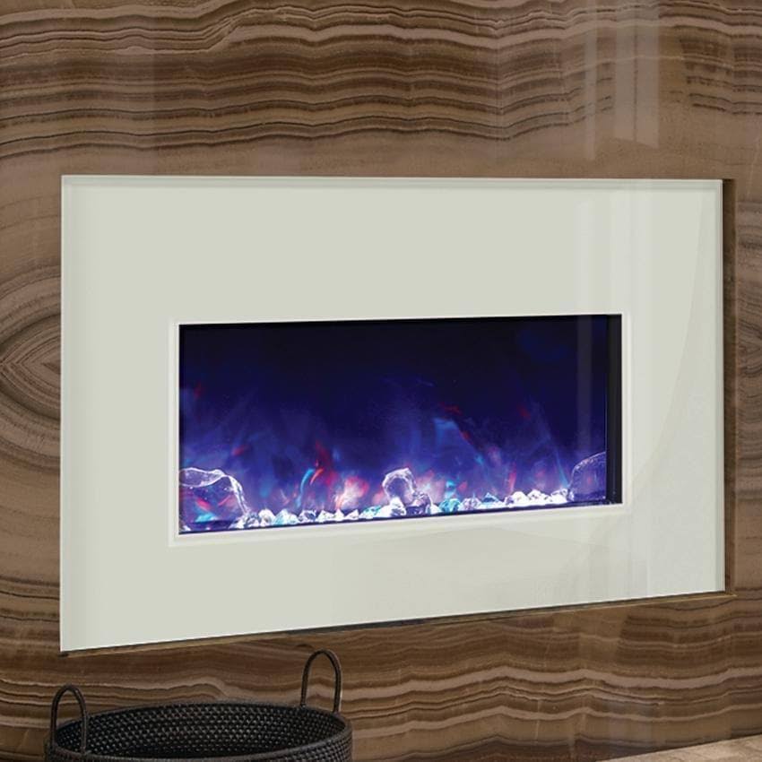 White Fireplace Glass Surround Y1272