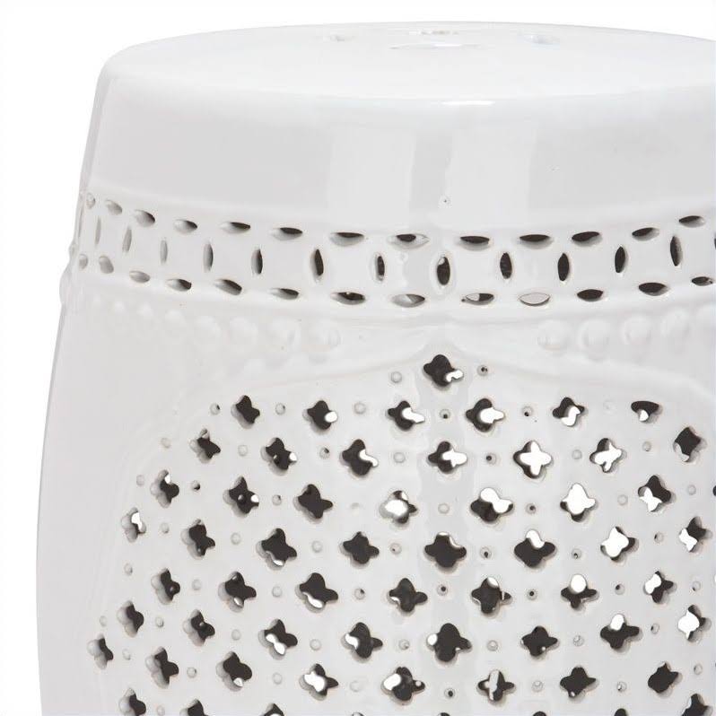 White Garden Stool B666