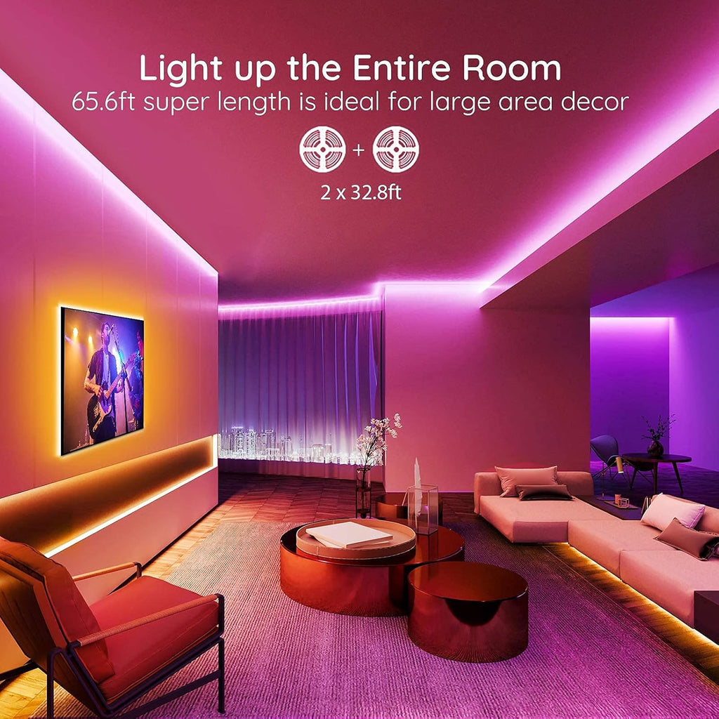 65.6ft Smart WiFi RGB LED Strip Lights Pack of 2 B920