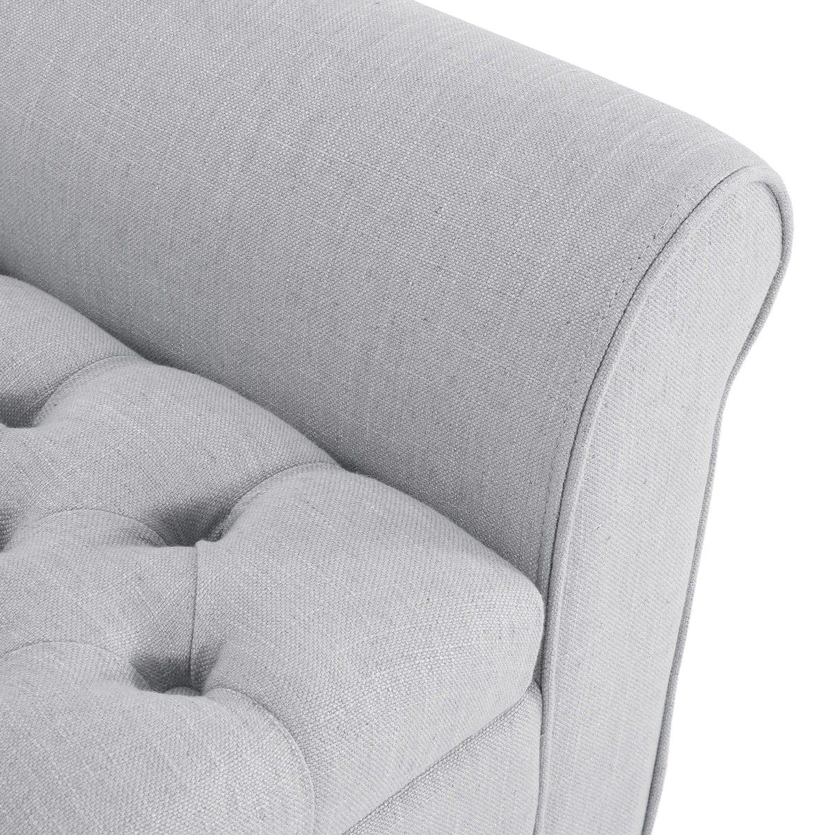 Light Gray and Dark Brown Fabric Storage Ottoman Bench C608852