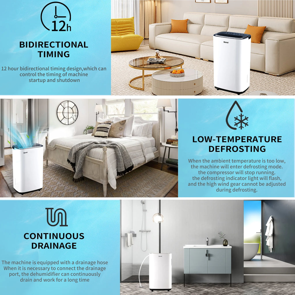 30 Pints Dehumidifier with Drain Hose M148