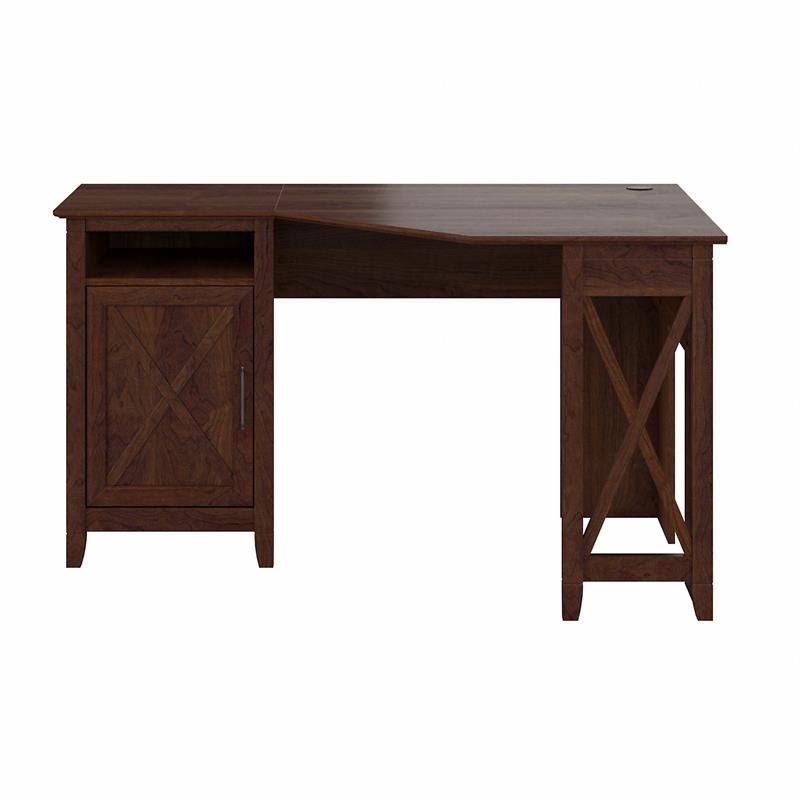 Corner Computer Desk with Storage in Bing Cherry M9580