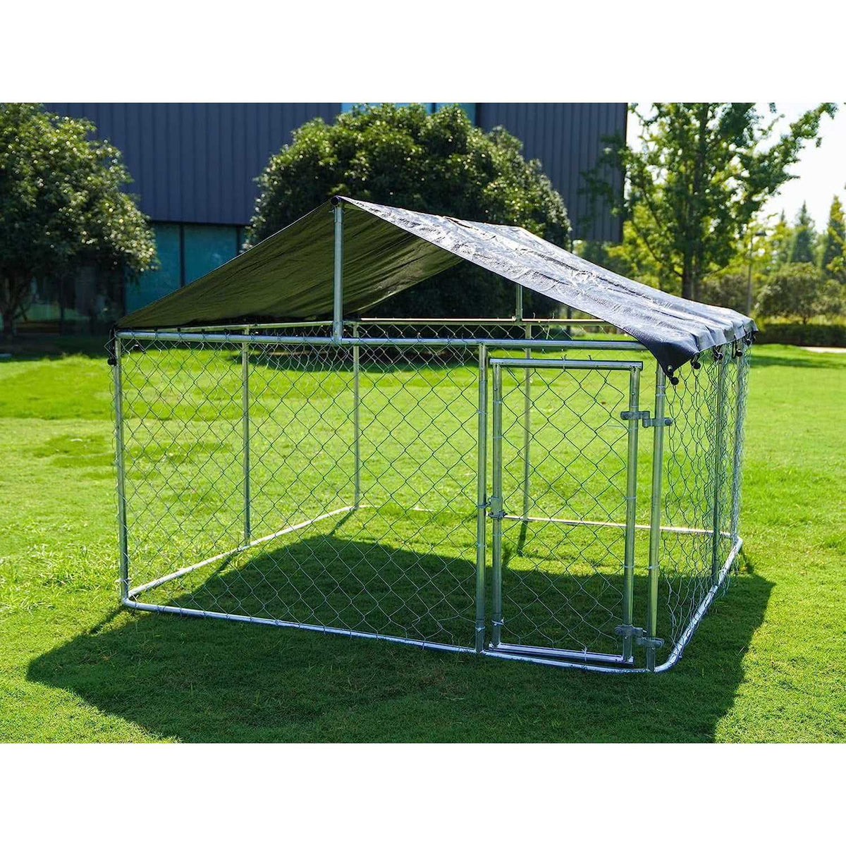 Outdoor Dog Kennel Dog Playpen Heavy Duty with Large Galvanized Chain Link N928064