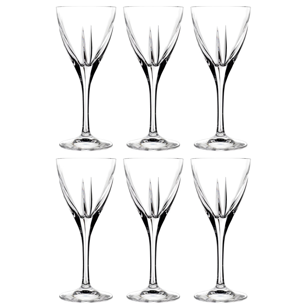 Glass Stemmed Wine Goblets Set of 6 O6880