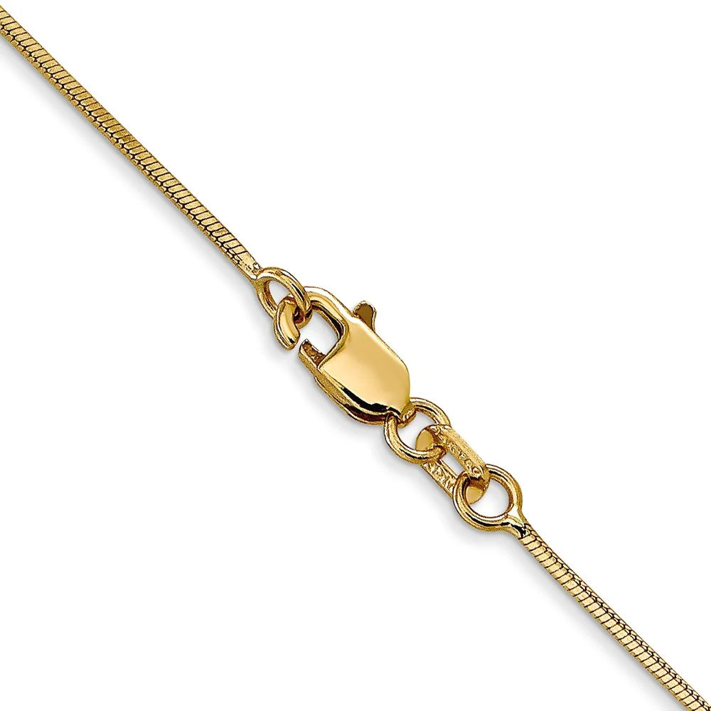 14K Yellow Gold Snake Chain Necklace 16 inch .8 mm Octagonal with Lobster Clasp B765