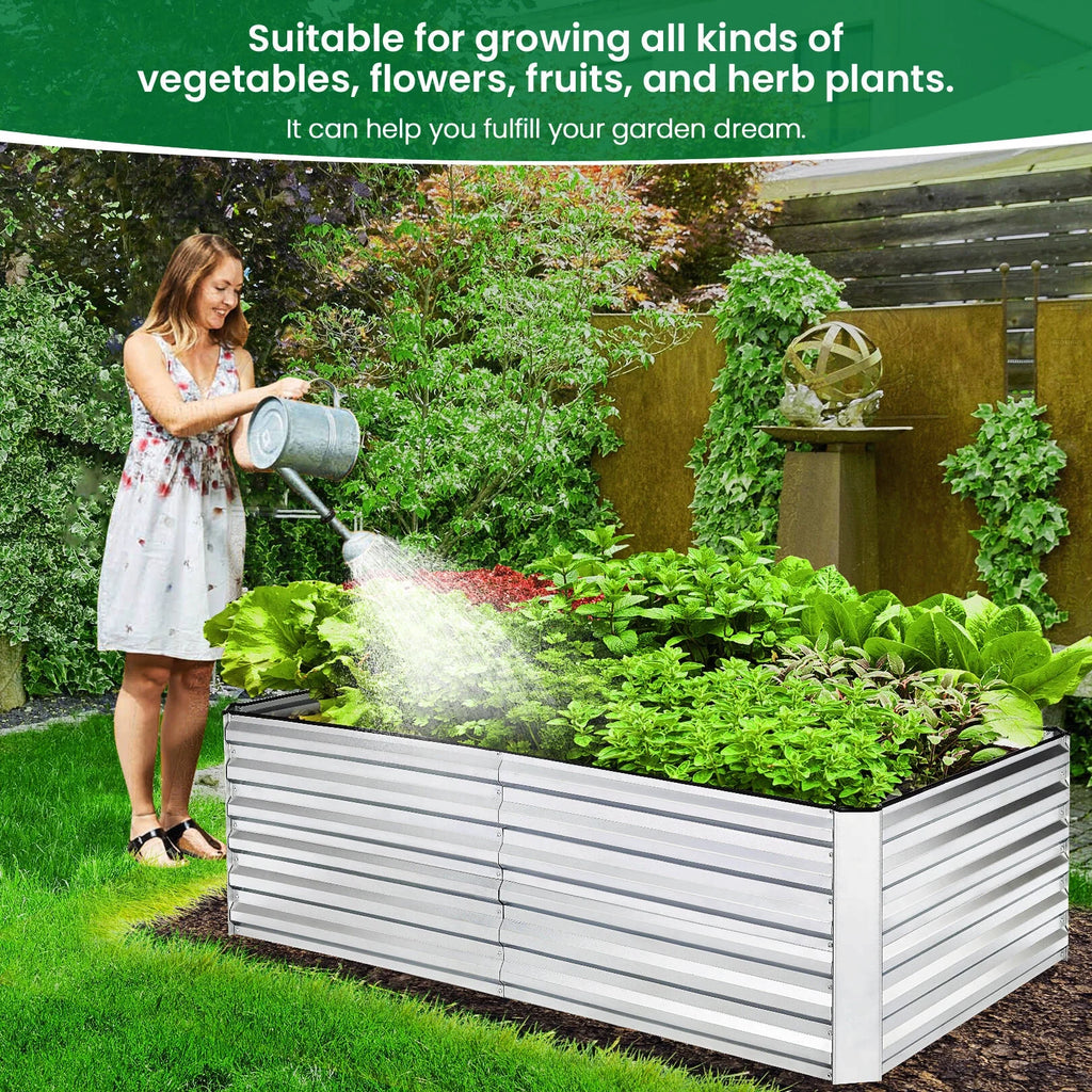 6x3x2ft Galvanized Steel Raised Garden Beds F5099