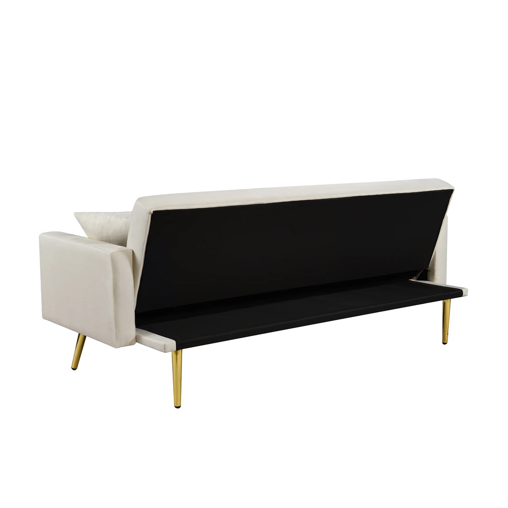 Convertible Fabric Folding Futon Sofa Bed S688