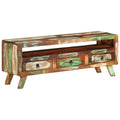 Reclaimed Wood TV Cabinet with 3 Storage Drawers Q371