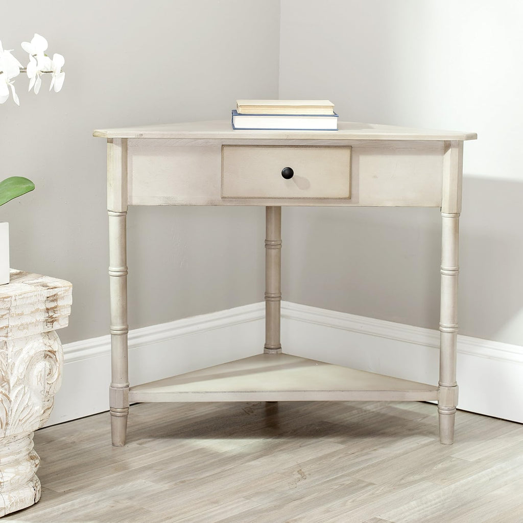 Distressed Black Corner Table S8816