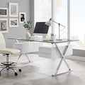71" Glass Top Office Desk U4182