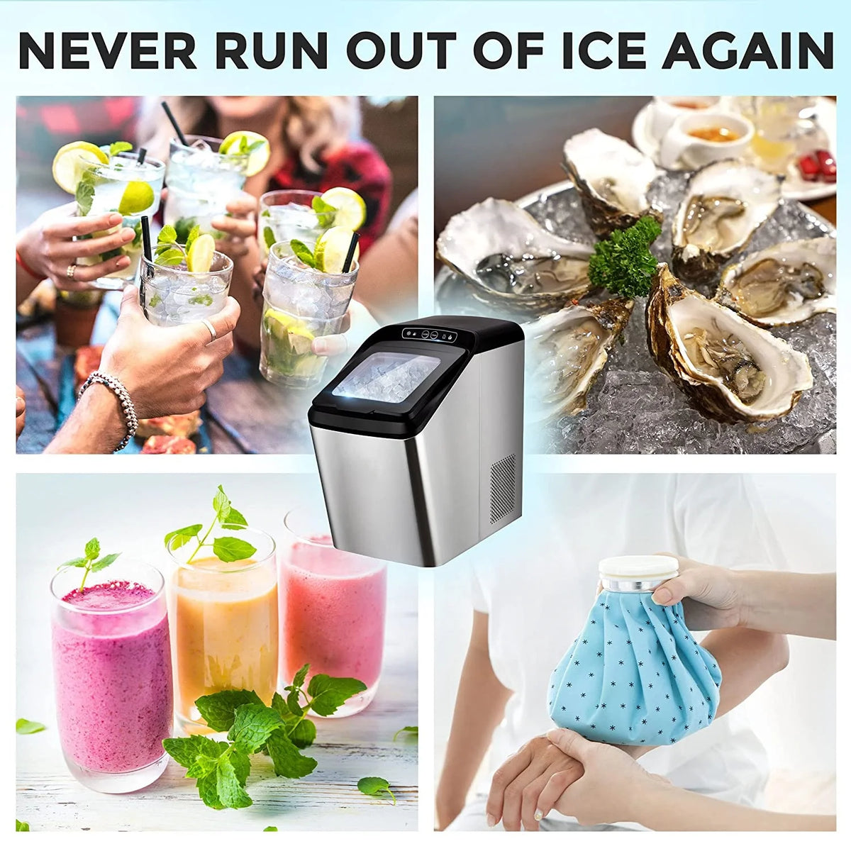 Countertop Nugget Ice Maker Stainless Steel L604