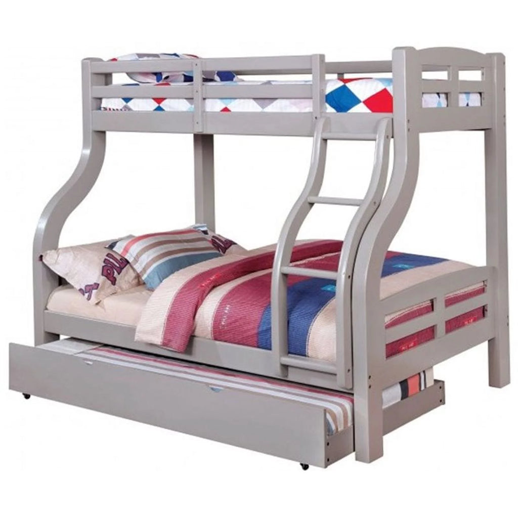 Gray Wood Twin over Full Bunk Bed W192