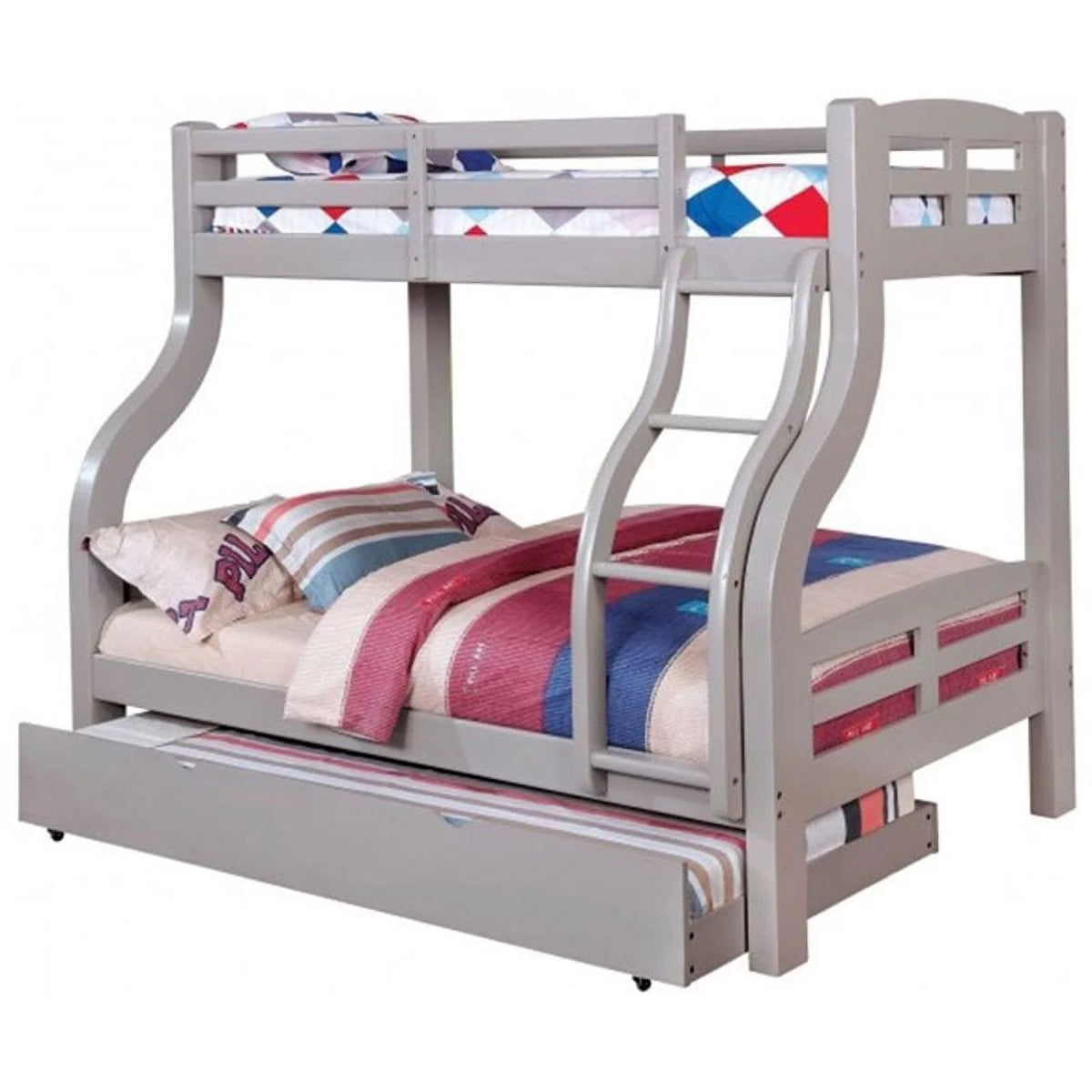 Gray Wood Twin over Full Bunk Bed W192