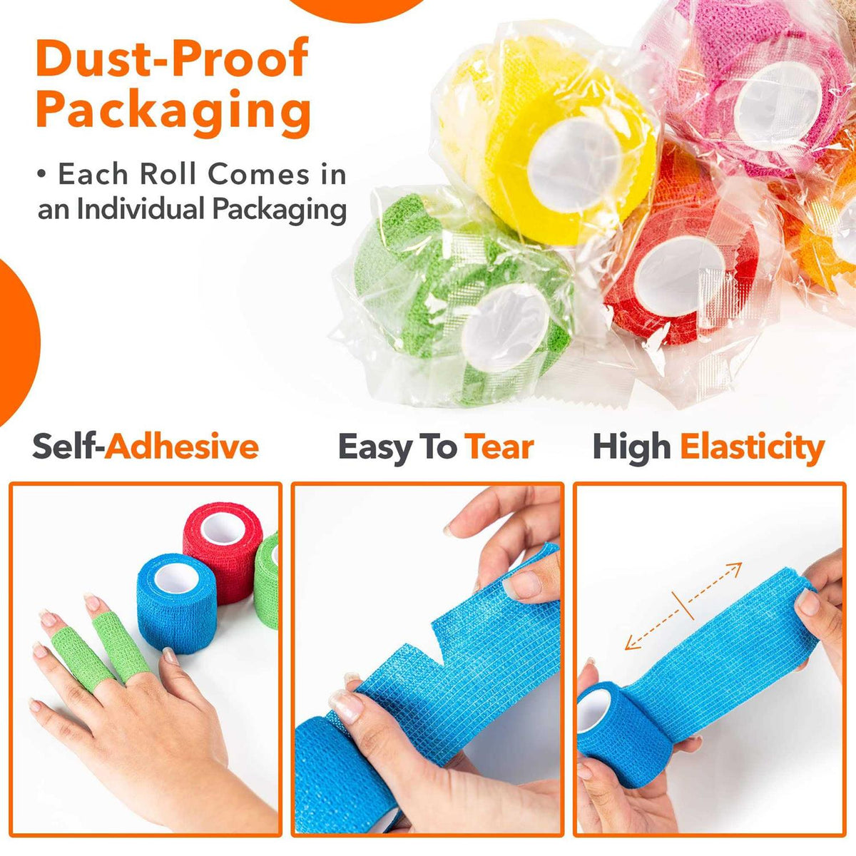 Self Adhesive Non-Woven Bandage Wrap 2 inch x 5 Yards W815449