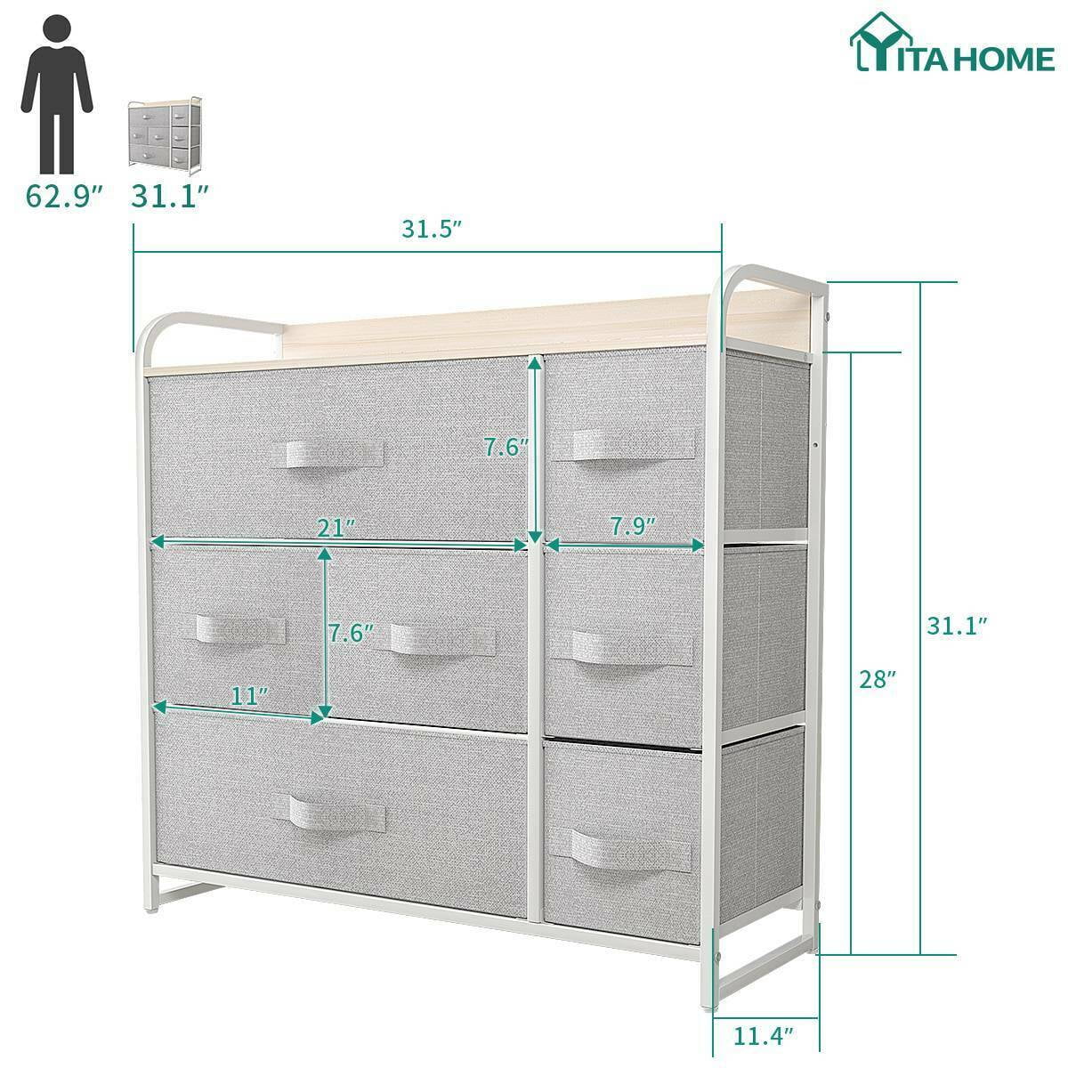 7 Drawer Fabric Storage Dresser F394