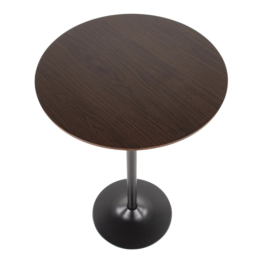 Adjustable Dining to Bar Table in Black Metal and Espresso L240009