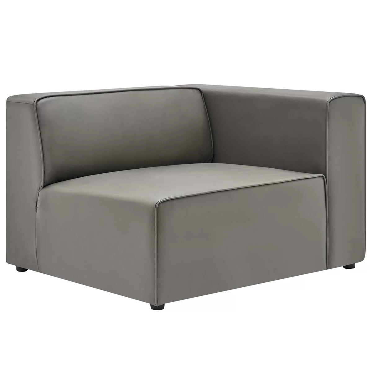 Grey Faux Vegan Leather Sectional Sofa Set I5938
