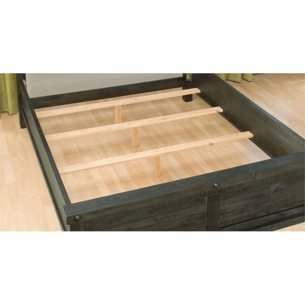 King Solid Pine Wood Panel Bed B32105