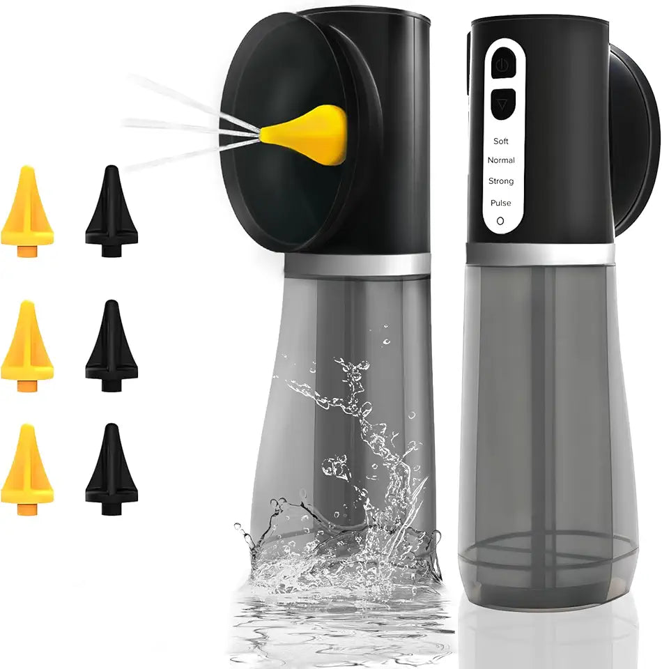Electric Ear Wax Removal Kit 4 Pressure Modes Dual-Tank Irrigation IPX7 Waterproof Black G145
