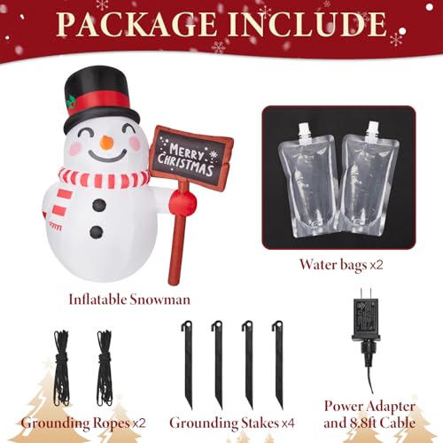 6 FT Inflatable Snowman with LED Lights L820