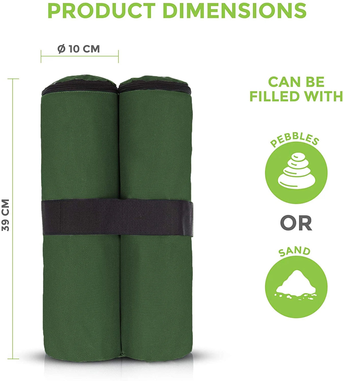 4PCS Green 30lb Canopy Weight Bags G510