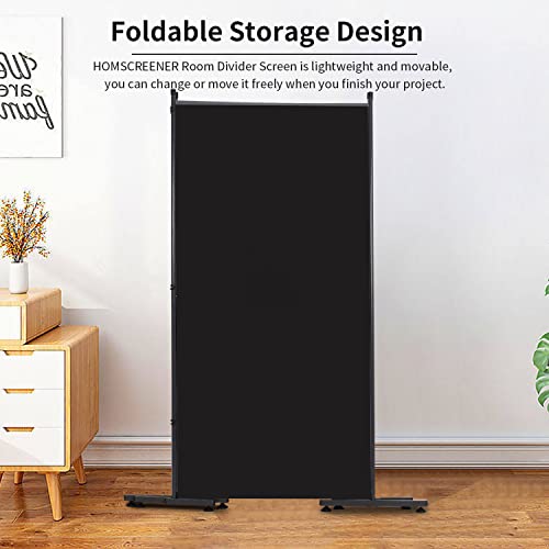 Black 71''x72''H Fabric Room Divider V131318