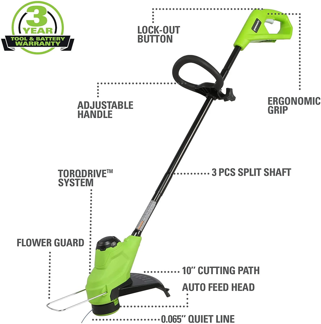 24V 10-inch Cordless String Trimmer V834